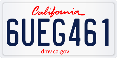 CA license plate 6UEG461