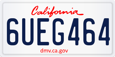 CA license plate 6UEG464