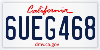CA license plate 6UEG468
