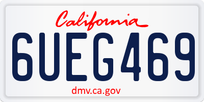 CA license plate 6UEG469