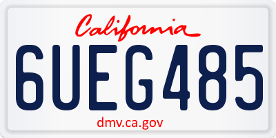 CA license plate 6UEG485