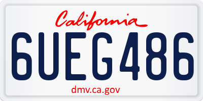 CA license plate 6UEG486