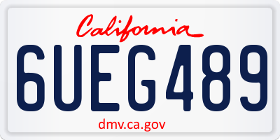 CA license plate 6UEG489