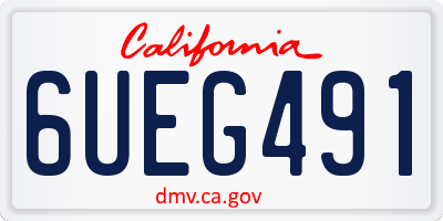 CA license plate 6UEG491