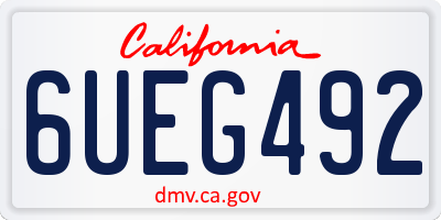 CA license plate 6UEG492