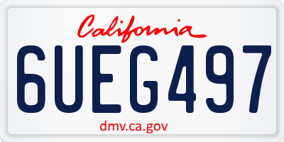 CA license plate 6UEG497