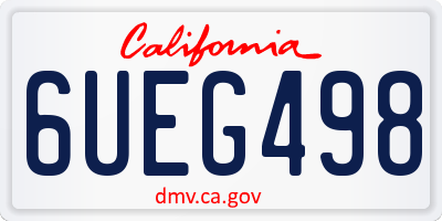 CA license plate 6UEG498