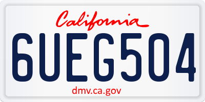 CA license plate 6UEG504