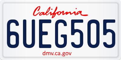 CA license plate 6UEG505