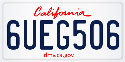 CA license plate 6UEG506