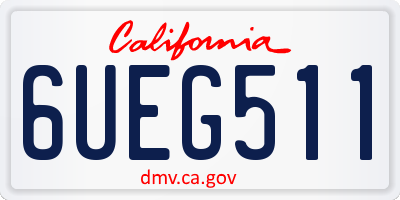 CA license plate 6UEG511