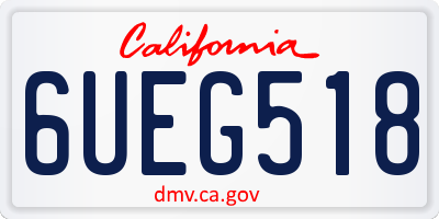 CA license plate 6UEG518