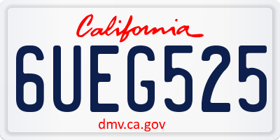 CA license plate 6UEG525