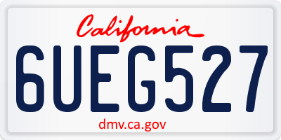 CA license plate 6UEG527