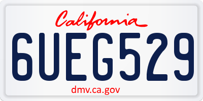 CA license plate 6UEG529