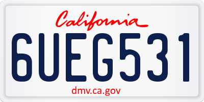 CA license plate 6UEG531