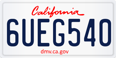 CA license plate 6UEG540