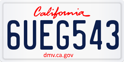 CA license plate 6UEG543