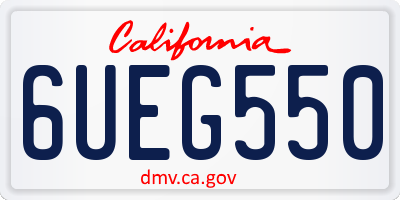 CA license plate 6UEG550