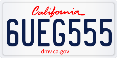 CA license plate 6UEG555
