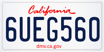 CA license plate 6UEG560