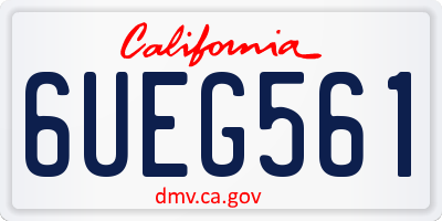 CA license plate 6UEG561