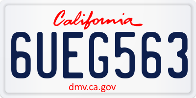 CA license plate 6UEG563