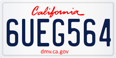 CA license plate 6UEG564