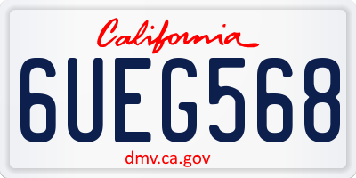 CA license plate 6UEG568