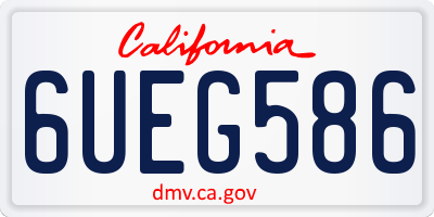 CA license plate 6UEG586