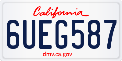 CA license plate 6UEG587