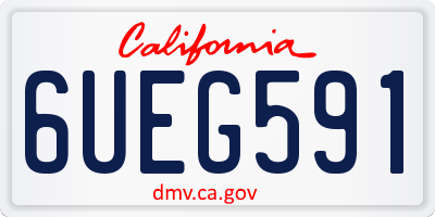 CA license plate 6UEG591