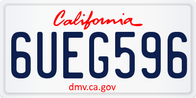 CA license plate 6UEG596
