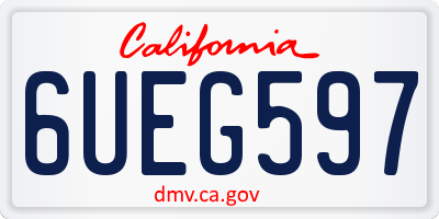 CA license plate 6UEG597