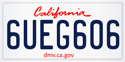 CA license plate 6UEG606