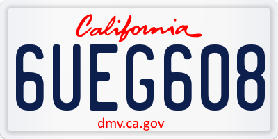 CA license plate 6UEG608