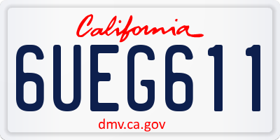 CA license plate 6UEG611