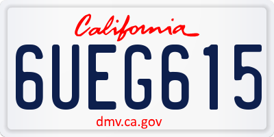 CA license plate 6UEG615