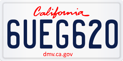 CA license plate 6UEG620
