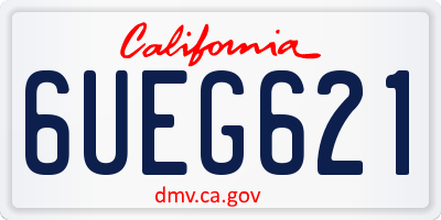 CA license plate 6UEG621