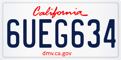 CA license plate 6UEG634