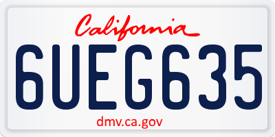 CA license plate 6UEG635