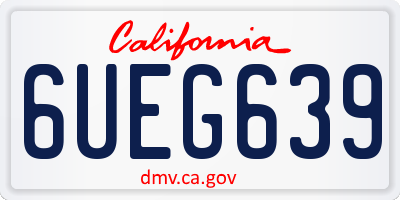 CA license plate 6UEG639