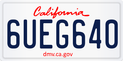 CA license plate 6UEG640
