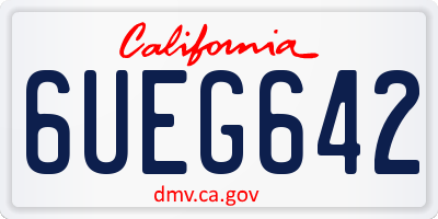 CA license plate 6UEG642