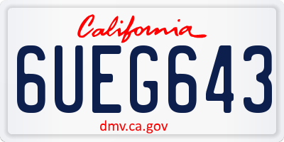 CA license plate 6UEG643
