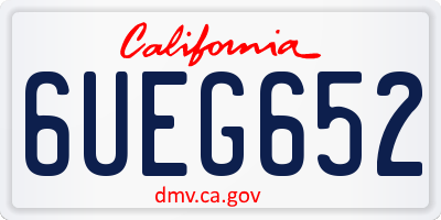 CA license plate 6UEG652
