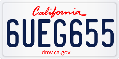 CA license plate 6UEG655