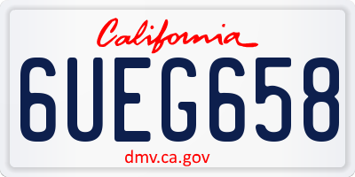 CA license plate 6UEG658
