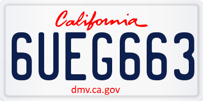 CA license plate 6UEG663